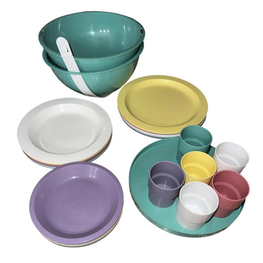 Ingrid Chicago Teal Carry Bowl + Full 24‑Piece Picnic‑Core Set‎